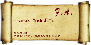 Franek András névjegykártya
